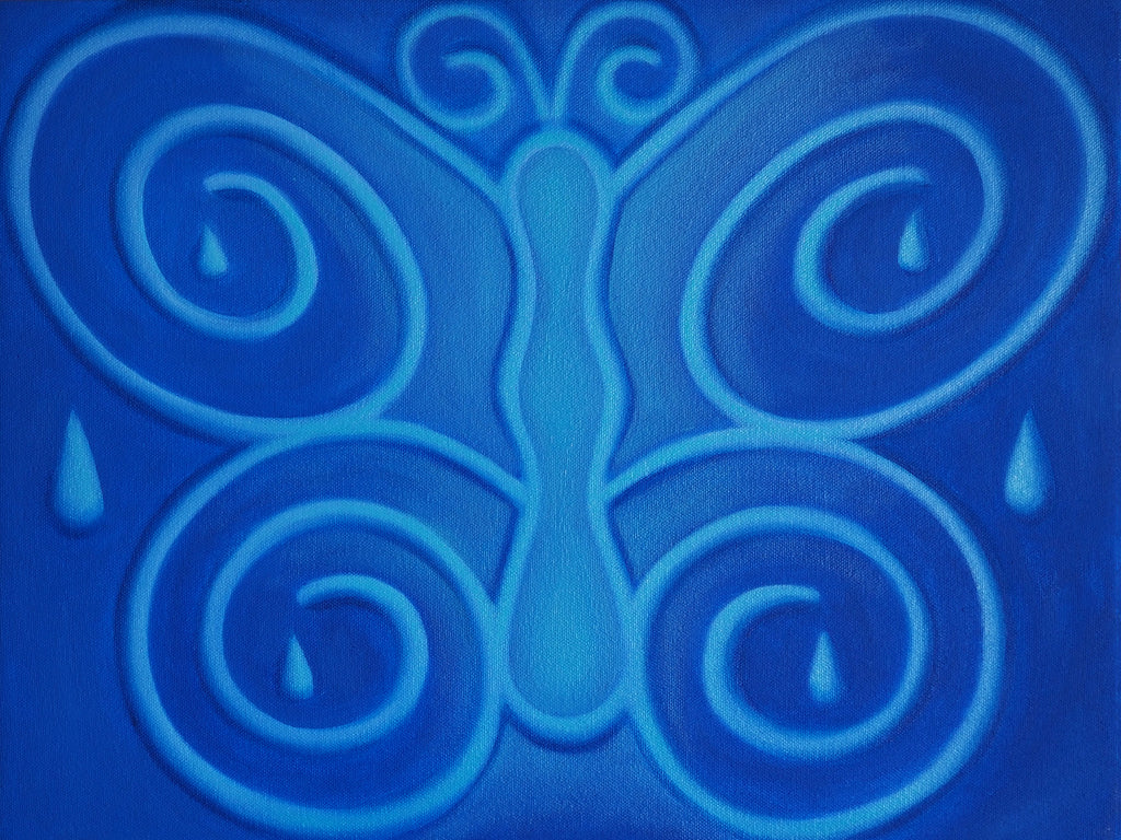 Painting by Jocelyn Tsaih titled "Coiled Wings" - 2.
