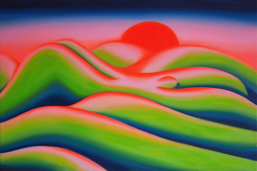 Painting by Jocelyn Tsaih titled "Sunburn" - 2.