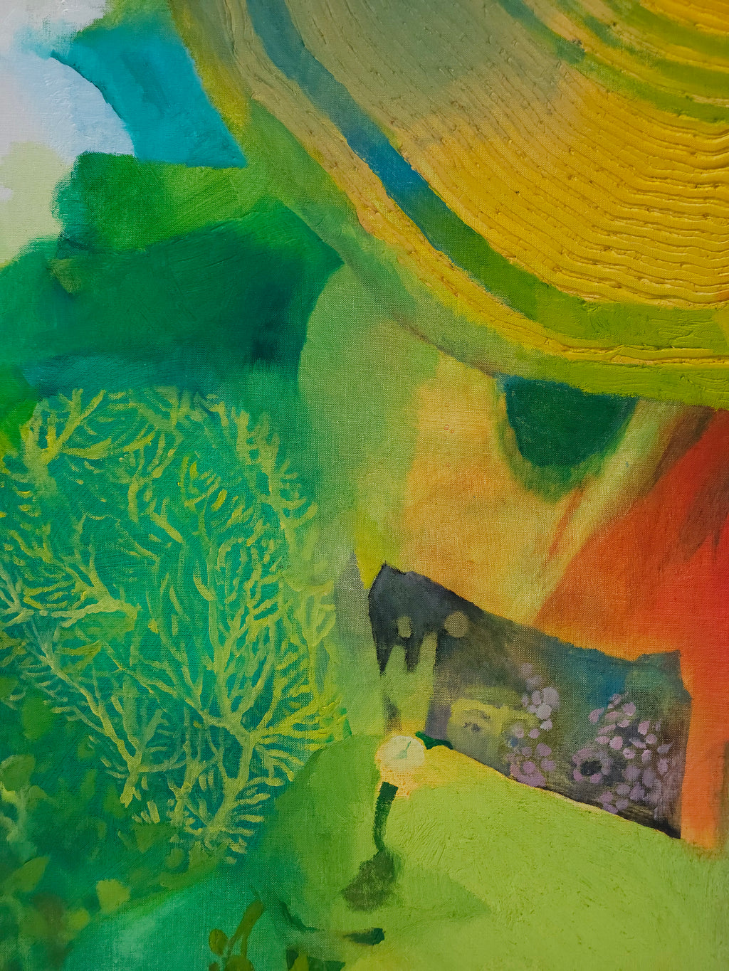 Painting by Kat Spears titled "asparagus eaters I" - 3.