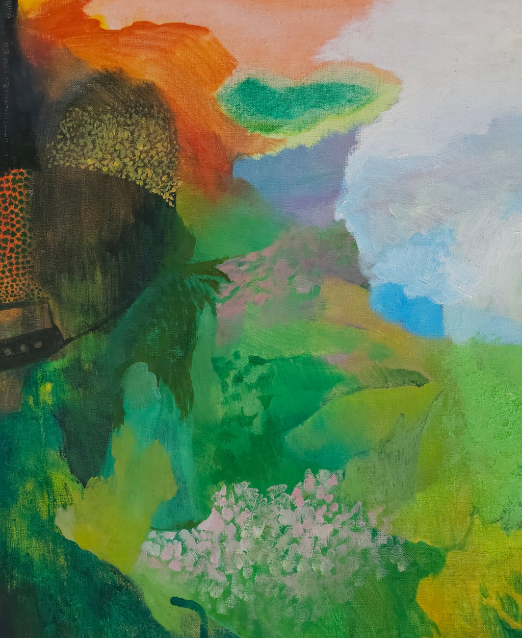 Painting by Kat Spears titled "asparagus eaters I" - 4.