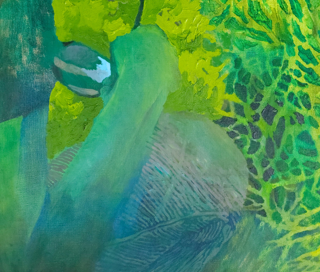 Painting by Kat Spears titled "asparagus eaters I" - 5.