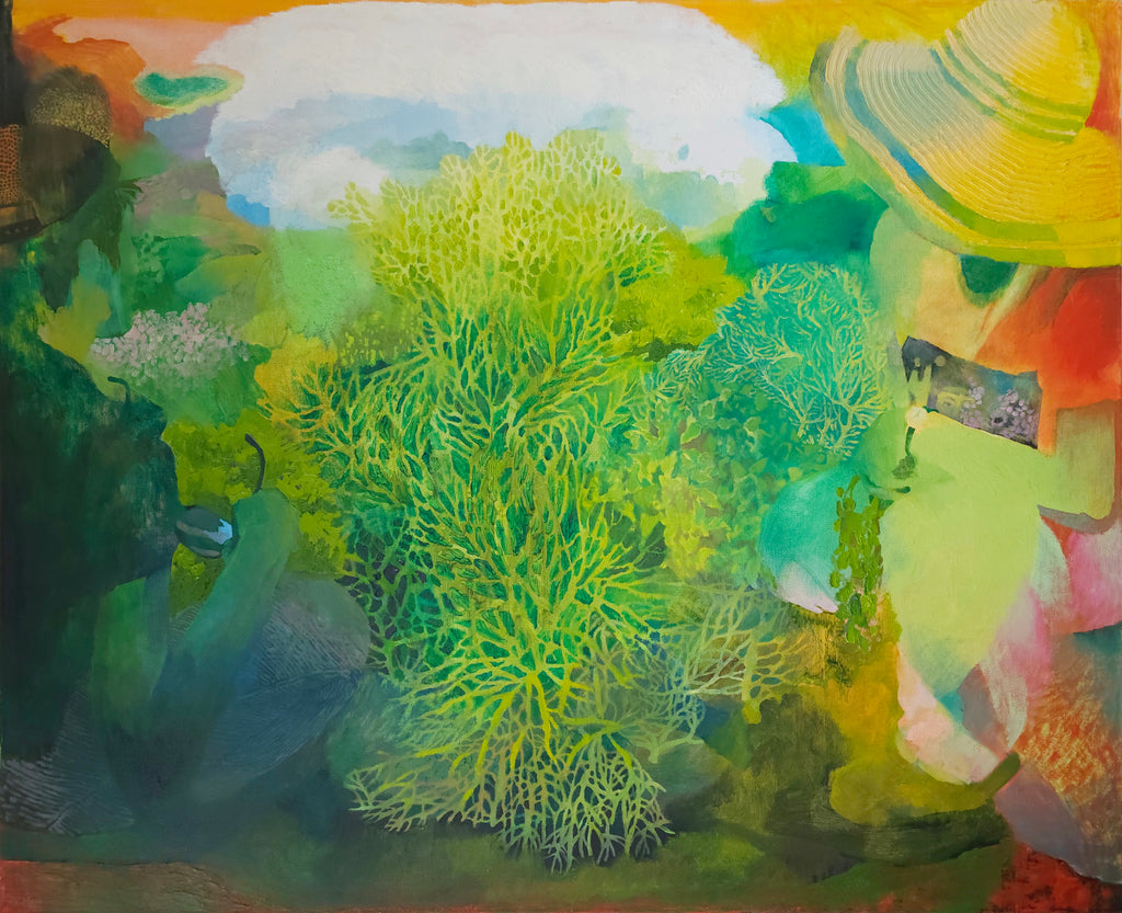 Painting by Kat Spears titled "asparagus eaters I" - 2.