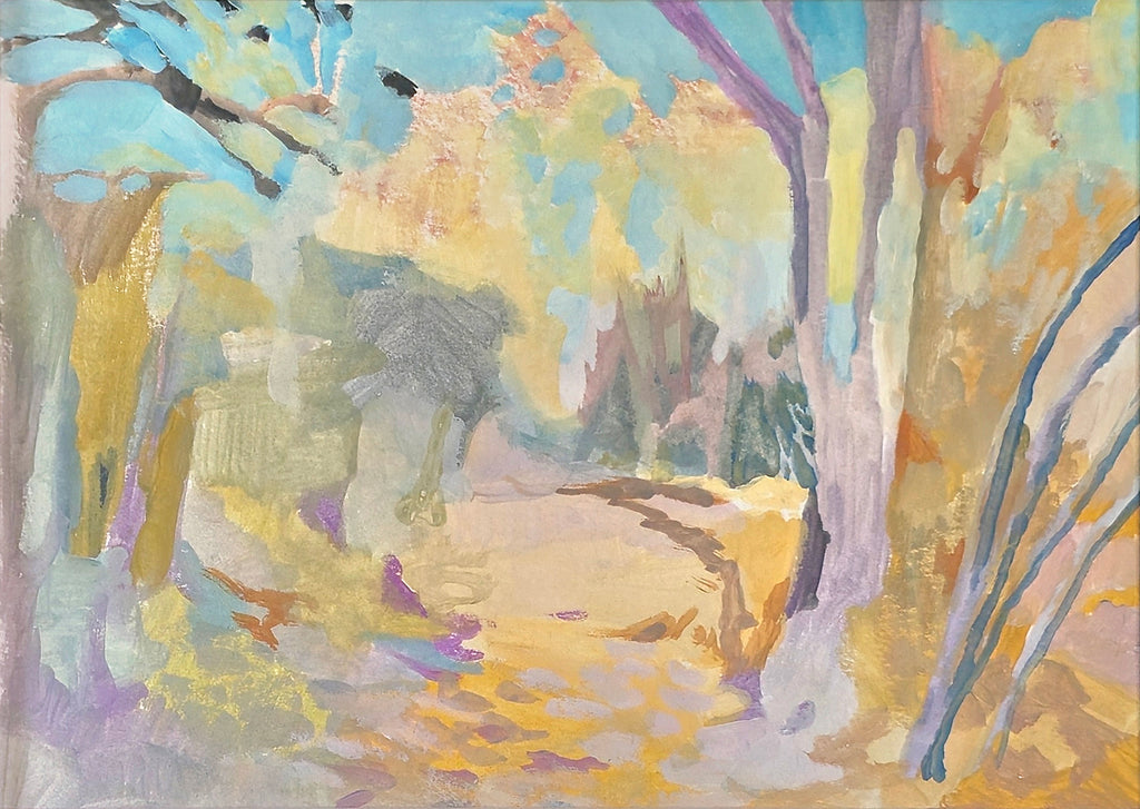 Painting by Kat Spears titled "cottonwoods" - 2.
