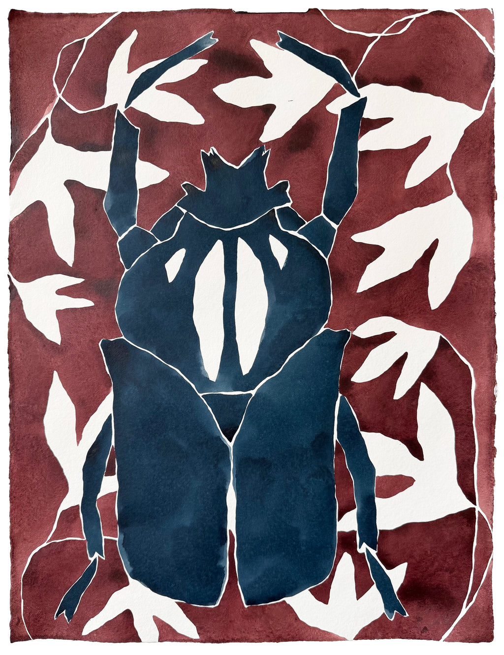 Painting by Kate Roebuck titled "Beetle and Vine" - 2.