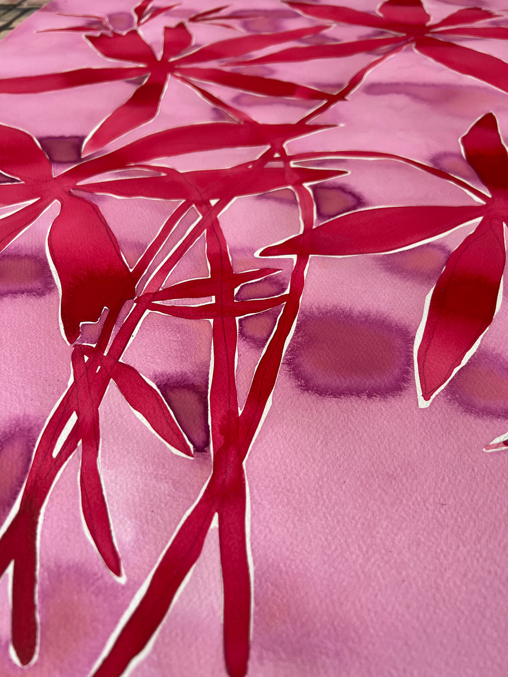 Painting by Kate Roebuck titled "Firecracker Plant" - 6.