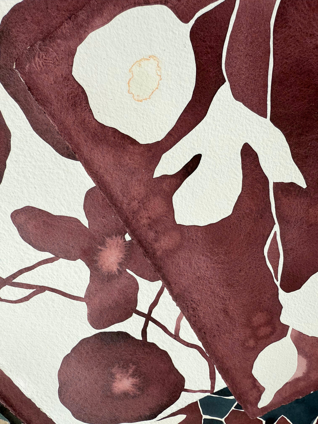 Painting by Kate Roebuck titled "Floral Split" - 7.