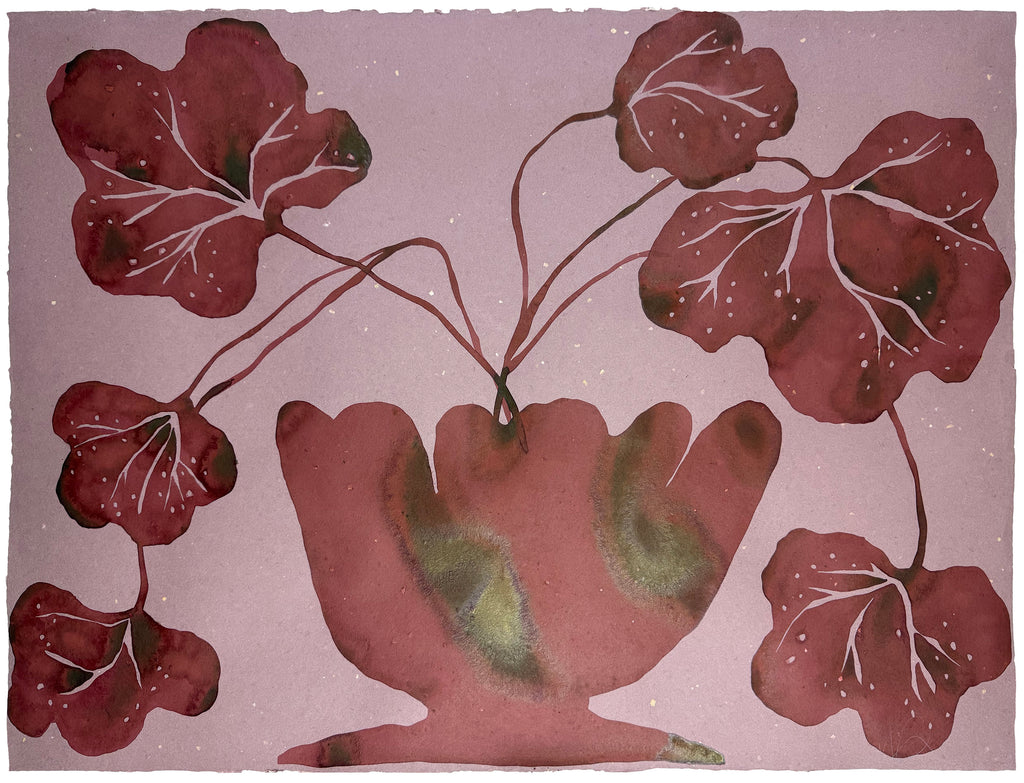 Painting by Kate Roebuck titled "Geranium in Urn" - 2.