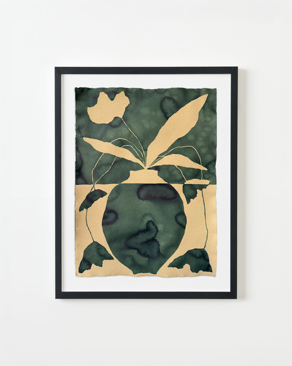 Painting by Kate Roebuck titled "Green Vase" - 3.