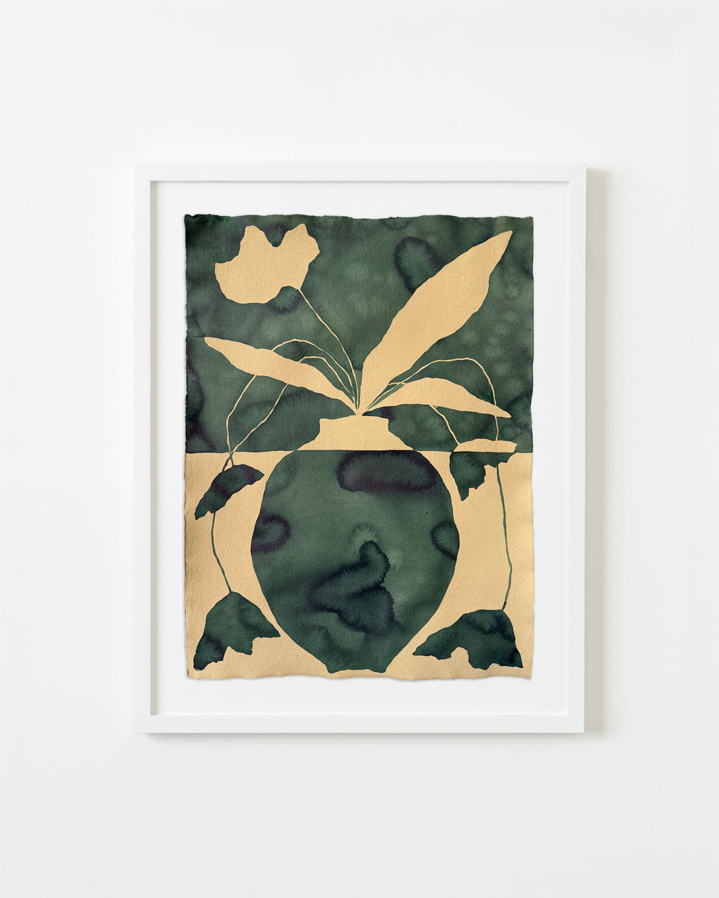 Painting by Kate Roebuck titled "Green Vase" - 4.