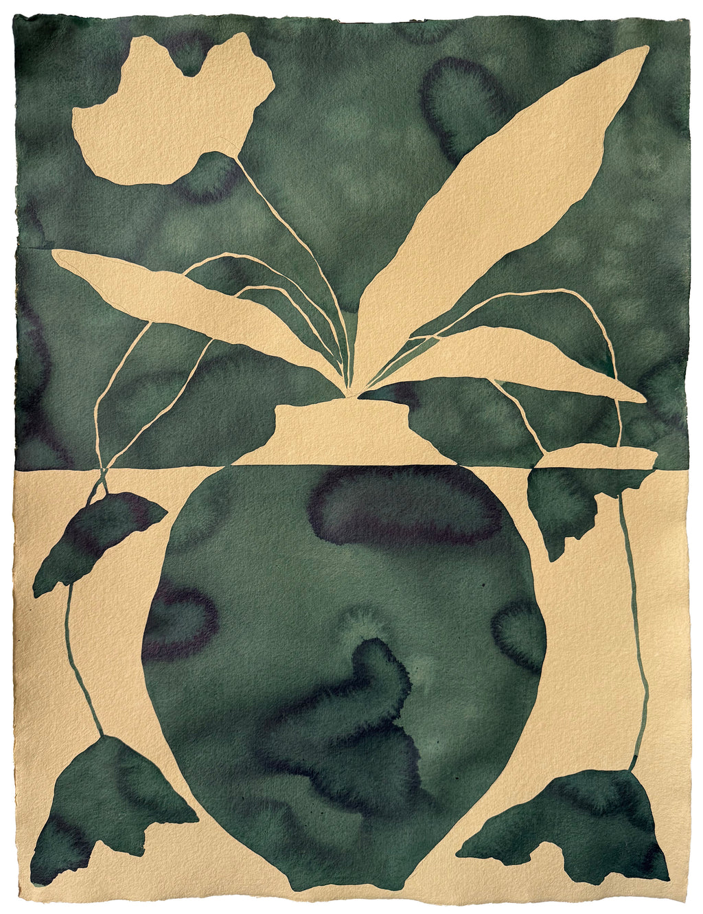 Painting by Kate Roebuck titled "Green Vase" - 2.