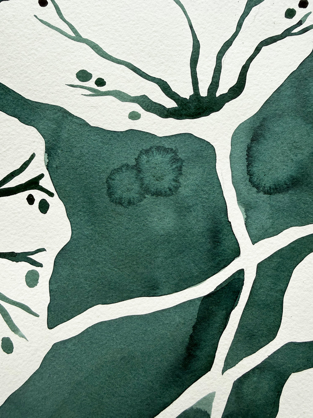 Painting by Kate Roebuck titled "Lilypad Urn Two" - 3.