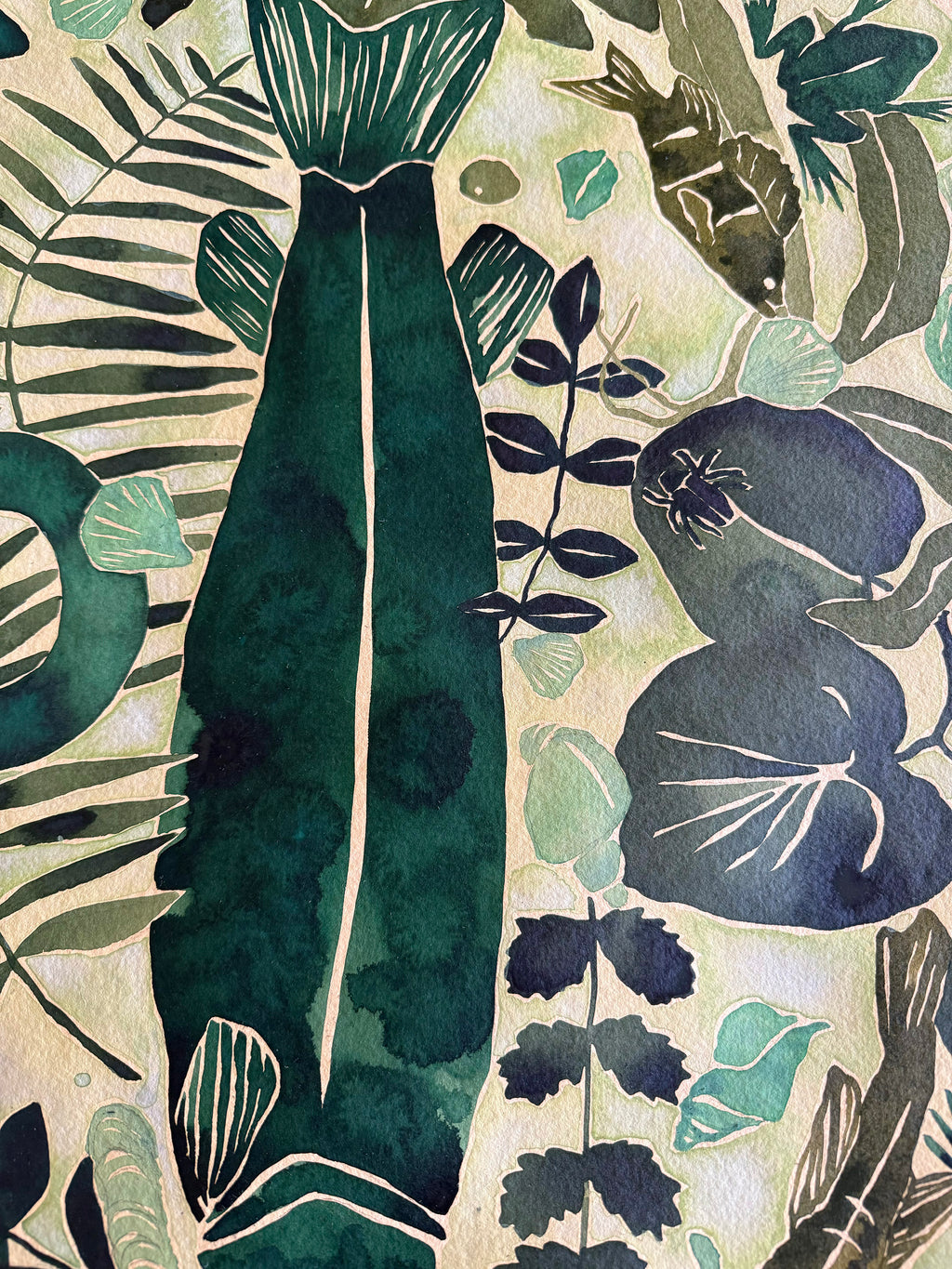 Painting by Kate Roebuck titled "Palissy Platter" - 5.