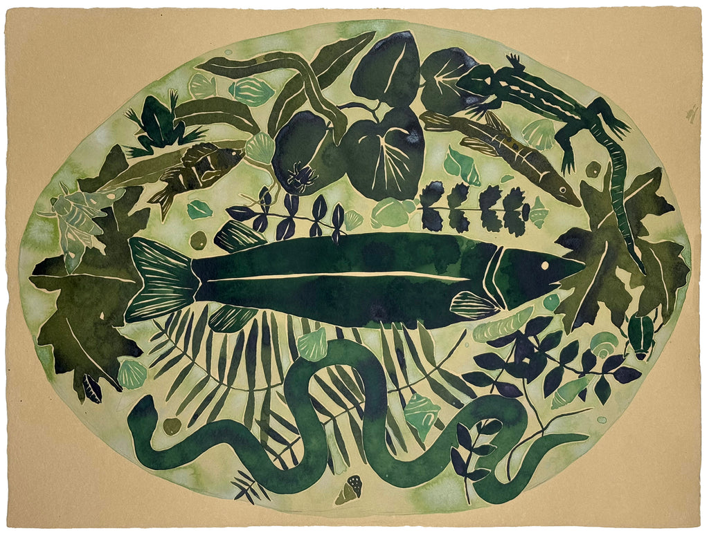 Painting by Kate Roebuck titled "Palissy Platter" - 2.