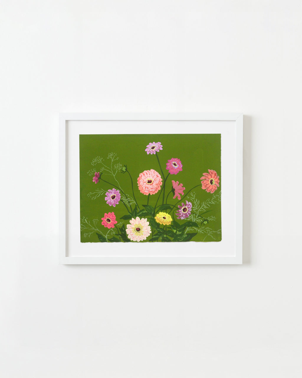 Painting by Kayla Plosz Antiel titled "Zinnias" - 3.
