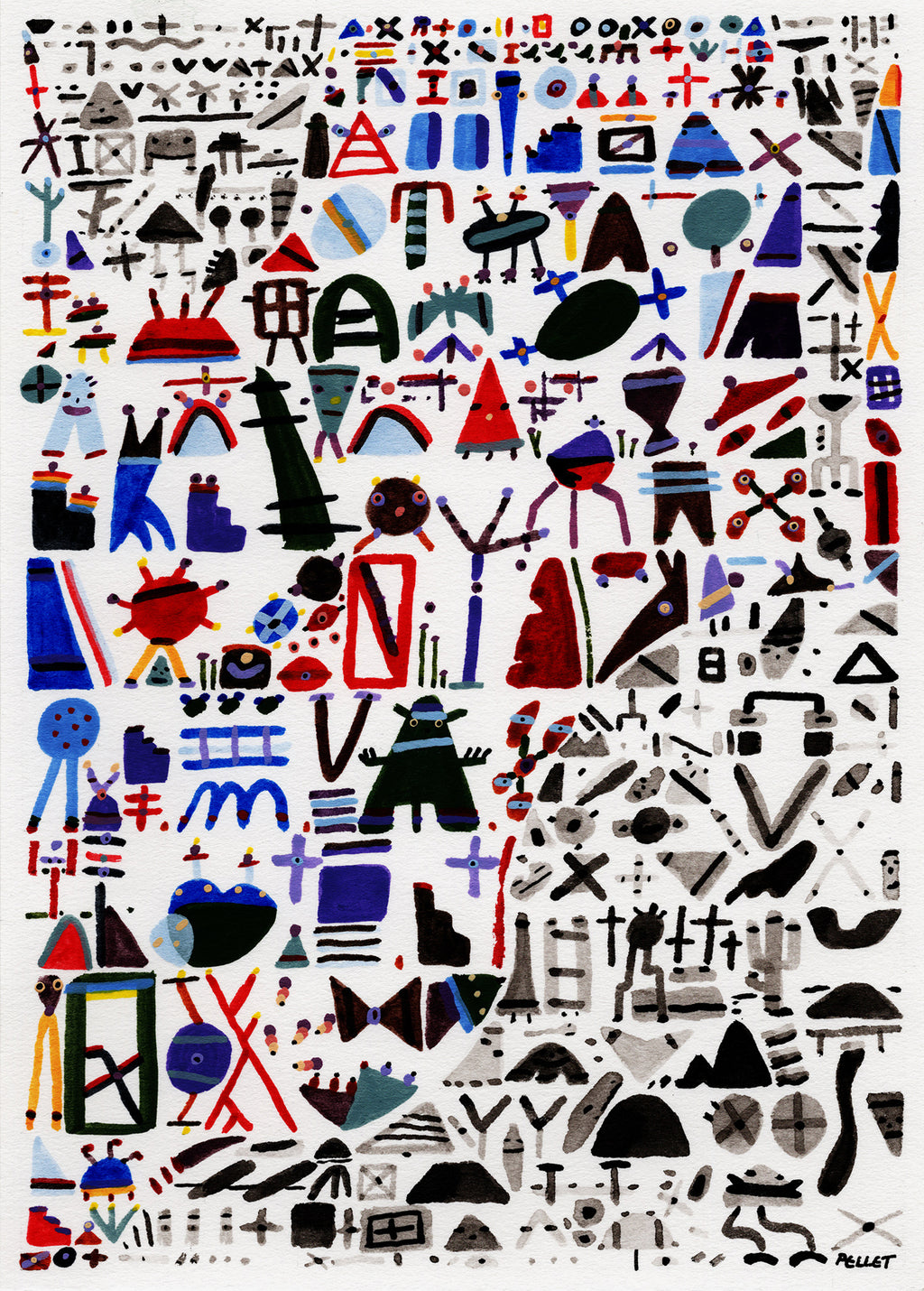 Painting by Kyle Pellet titled "Construction Kami" - 2.