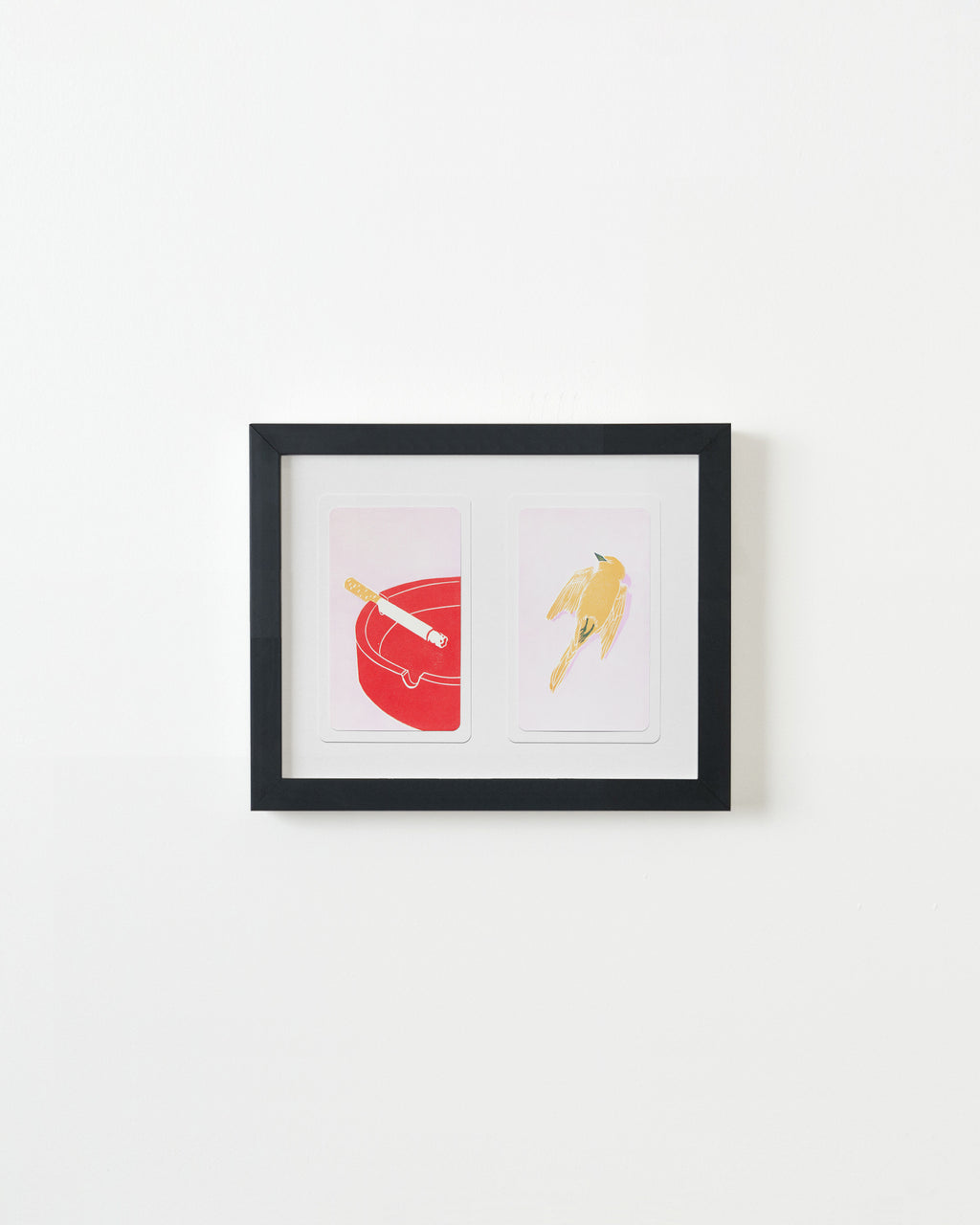 Print by Langdon Graves titled "Bird and Cigarette (Diptych, Home Circle - Vespertine)" - 3.