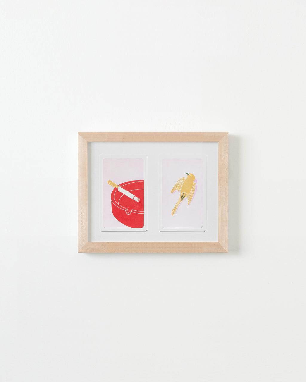 Print by Langdon Graves titled "Bird and Cigarette (Diptych, Home Circle - Vespertine)" - 4.