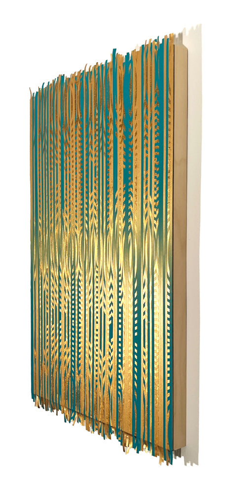 Mixed Media by Lisa Hunt titled "Ombré Coils Collage" - 3.