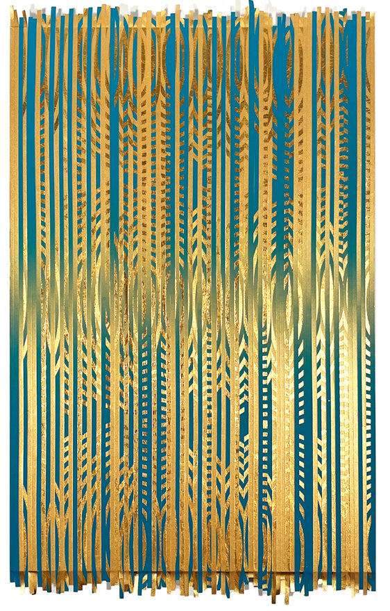 Mixed Media by Lisa Hunt titled "Ombré Coils Collage" - 2.