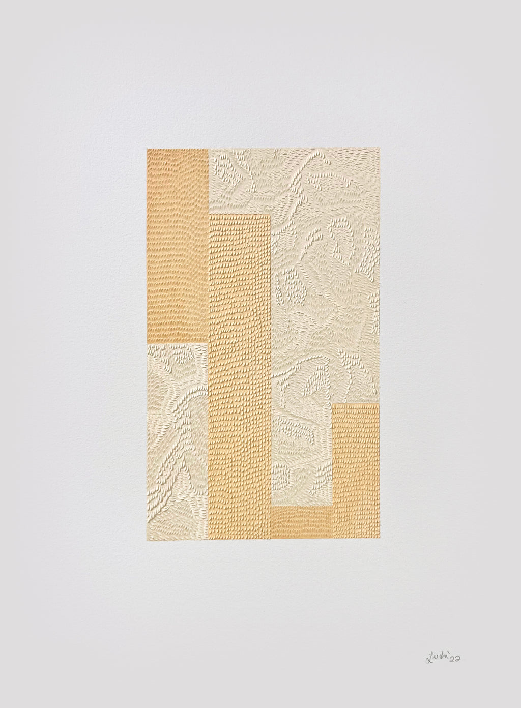 Drawing by Lucha Rodriguez titled "Dientes de Papelón III, Knife Drawing" - 2.