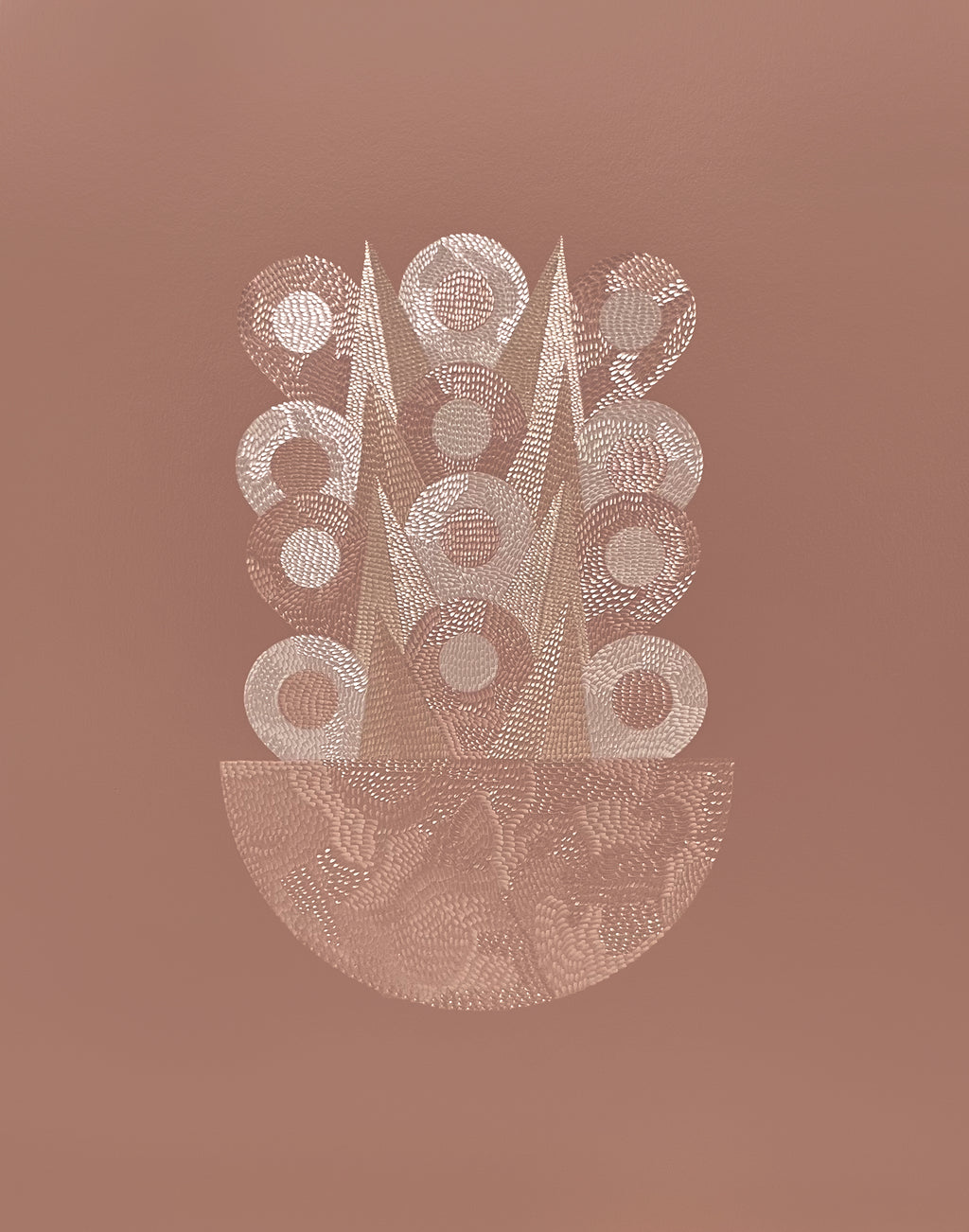 Drawing by Lucha Rodriguez titled "La Cosecha, Knife Drawing I" - 2.