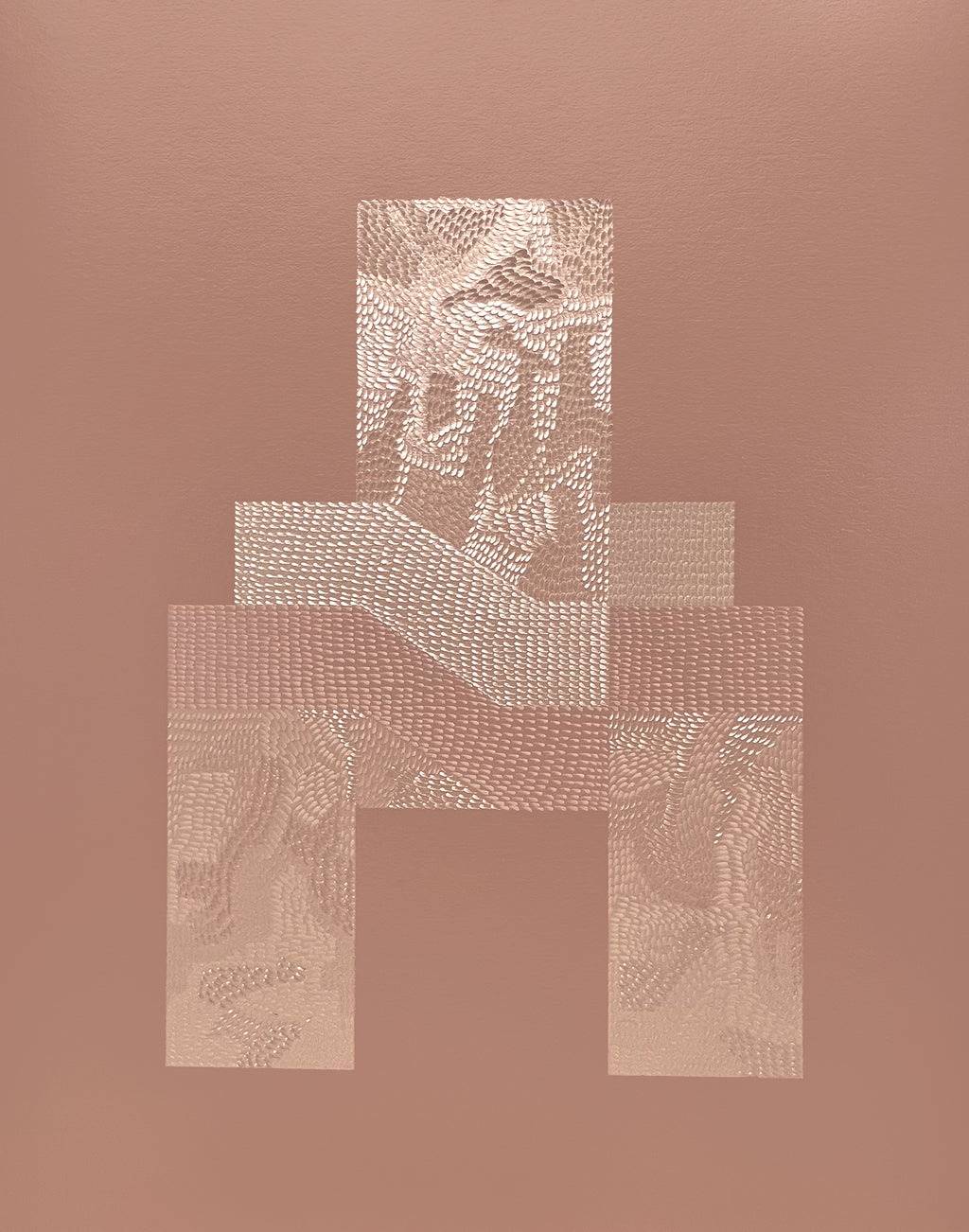 Drawing by Lucha Rodriguez titled "Obrerx de Concreto, Knife Drawing I" - 2.
