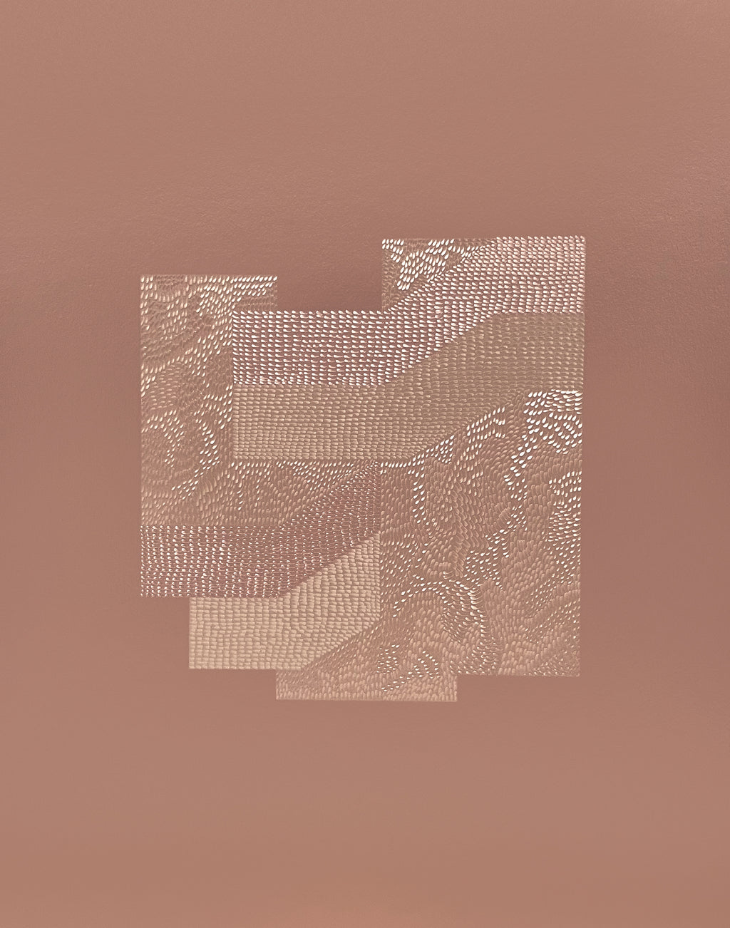 Drawing by Lucha Rodriguez titled "Obrerx de Concreto, Knife Drawing III" - 2.