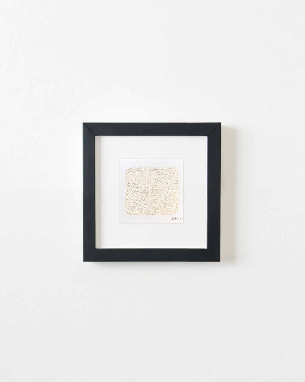 Drawing by Lucha Rodriguez titled "Ojos de papelito II, Knife Drawing" - 3.