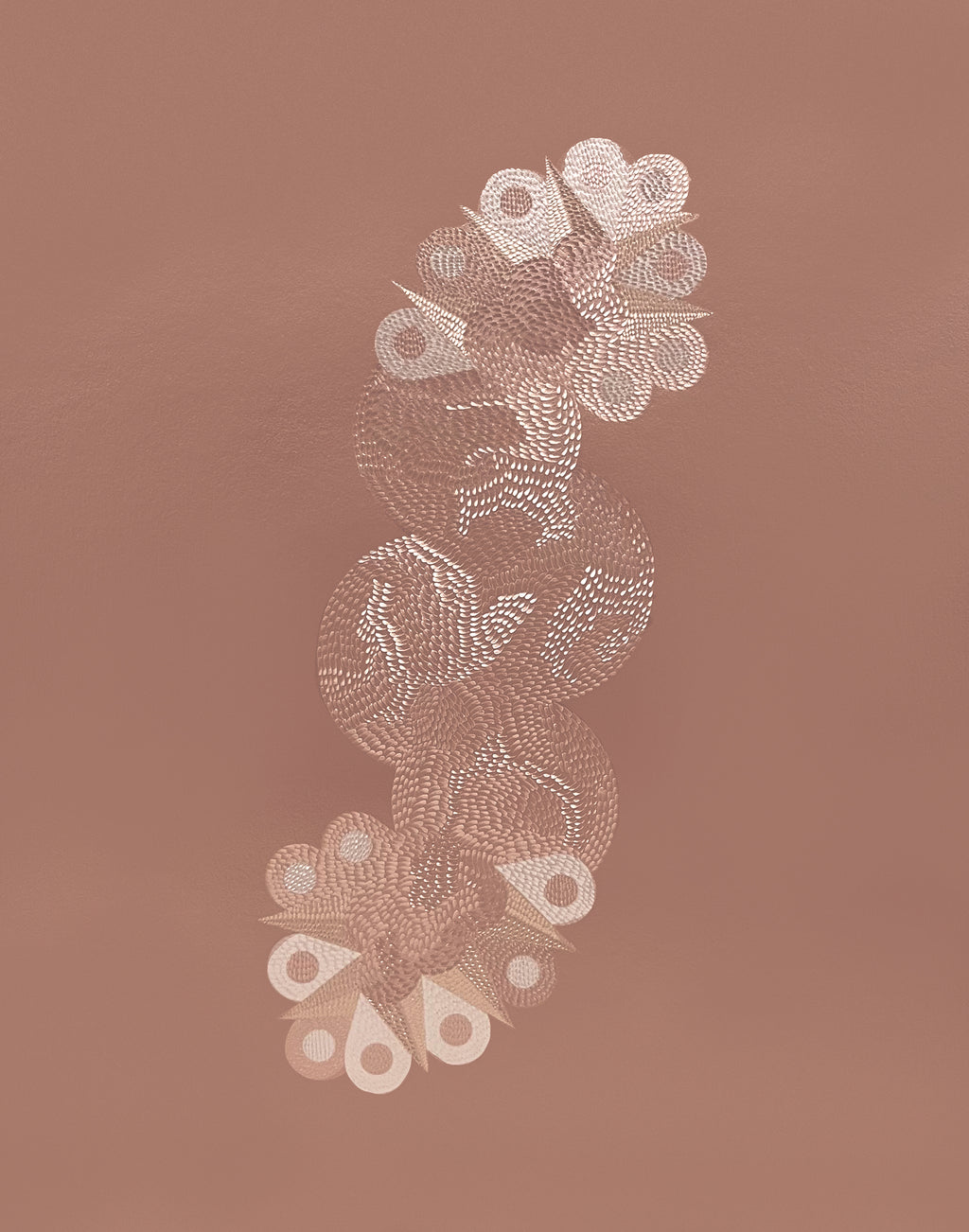Drawing by Lucha Rodriguez titled "Piel de Gallina, Knife Drawing II" - 2.