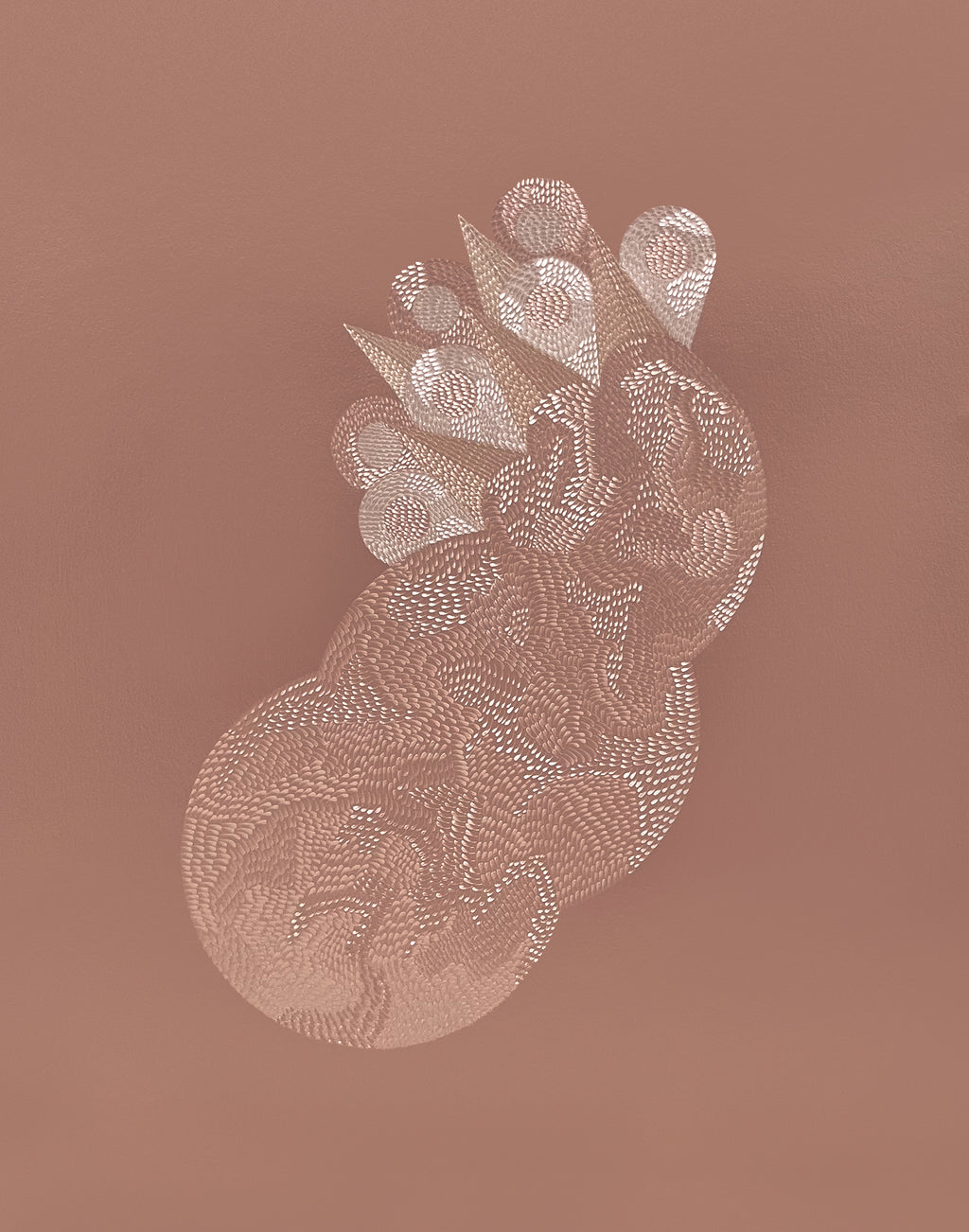 Drawing by Lucha Rodriguez titled "Piel de Gallina, Knife Drawing IV" - 2.