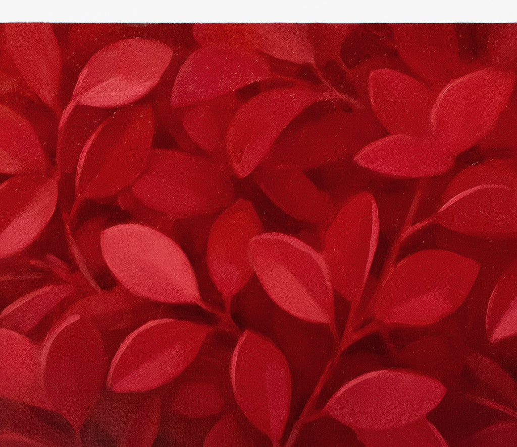 Painting by Lucía Rodríguez Pérez titled "Untitled (crimson glimpse)" - 4.