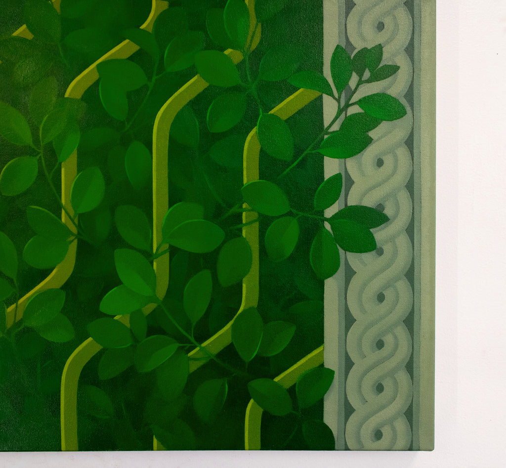 Painting by Lucía Rodríguez Pérez titled "Untitled (garden gate I)" - 4.