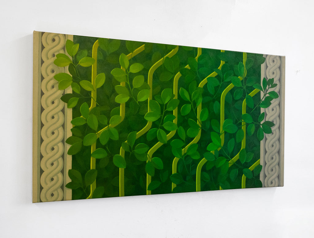 Painting by Lucía Rodríguez Pérez titled "Untitled (garden gate I)" - 6.