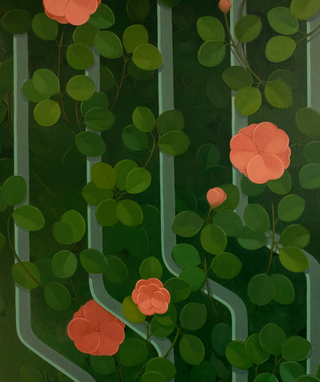 Painting by Lucía Rodríguez Pérez titled "Untitled (green veil)" - 3.