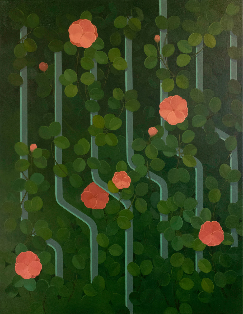 Painting by Lucía Rodríguez Pérez titled "Untitled (green veil)" - 2.