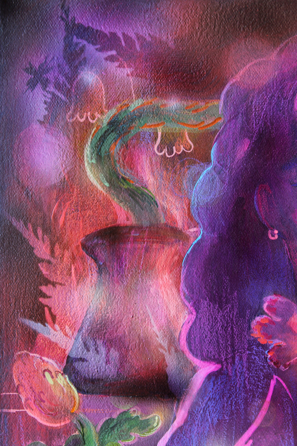 Painting by Nefertiti Jenkins titled "Flower Master" - 4.