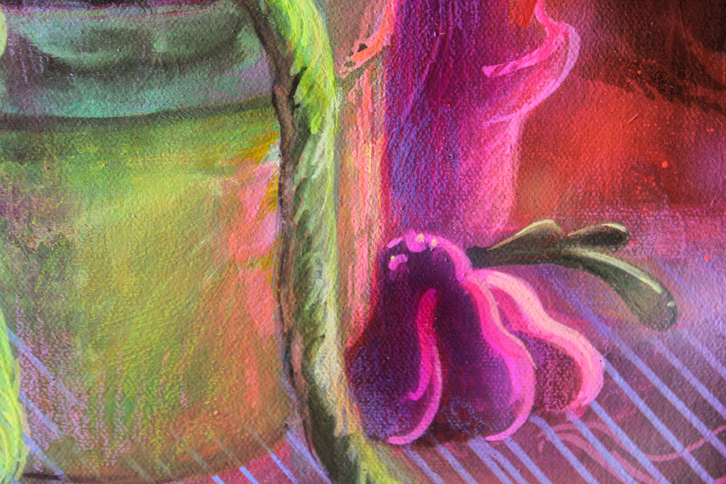 Painting by Nefertiti Jenkins titled "Flower Master" - 5.