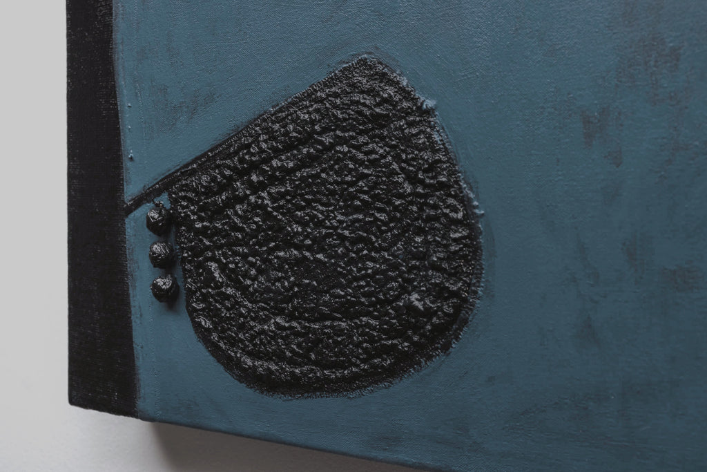 Painting by Nicole Anastas titled "Black in Blue" - 4.