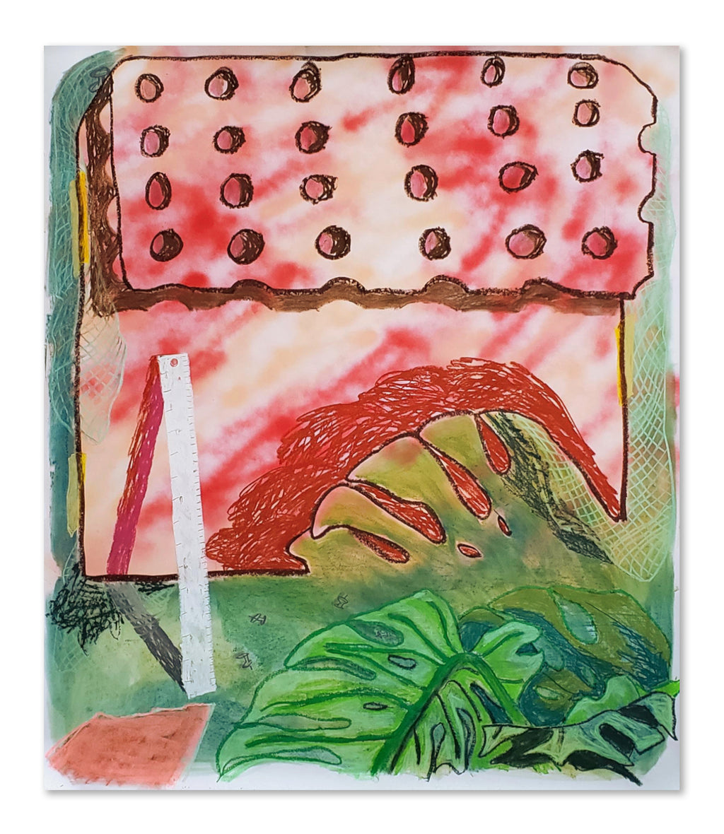 Drawing by Nina Bellucci titled "Between two endings / I land, just to pick up and / start over again" - 2.