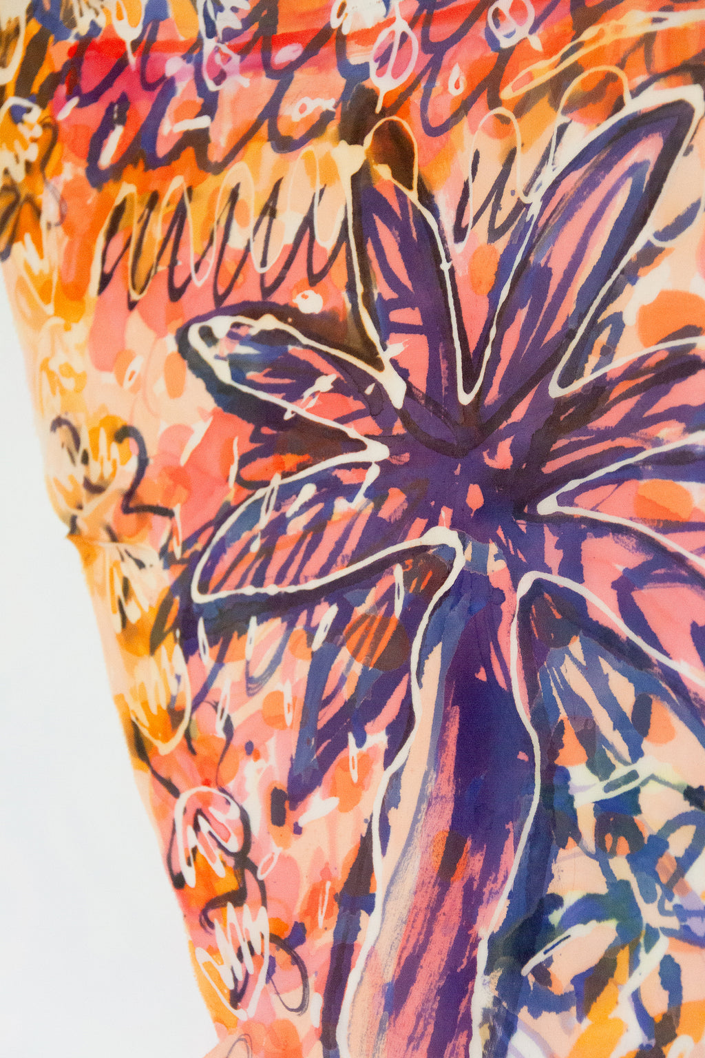 Painting by Padma Rajendran titled "Pink Pot & Palm Hair" - 5.