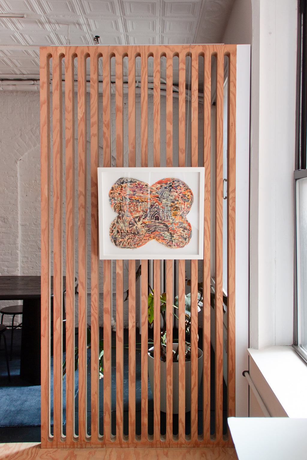 Painting by Padma Rajendran titled "Hidden Cave & The Blue Comb" - 3.