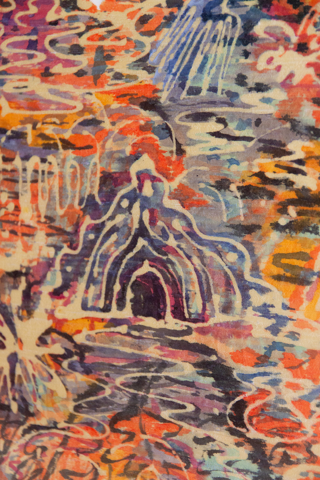 Painting by Padma Rajendran titled "Hidden Cave & The Blue Comb" - 4.