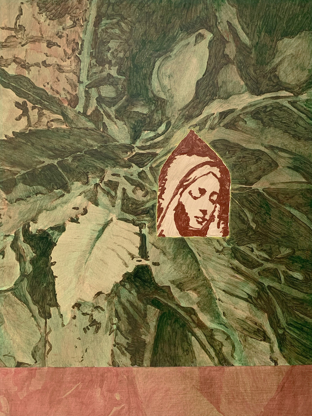 Painting by Pedro Gutierres titled "Bananeira, santas, mato e arame" - 3.
