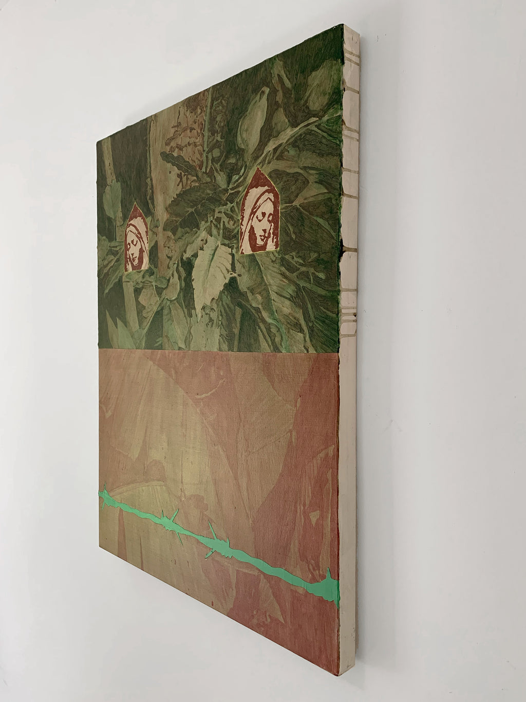Painting by Pedro Gutierres titled "Bananeira, santas, mato e arame" - 4.