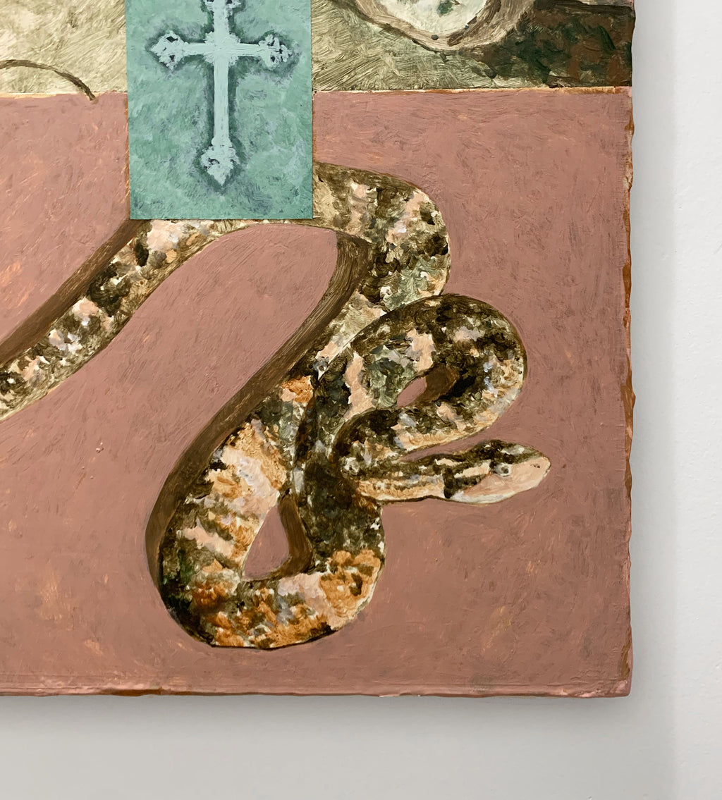 Painting by Pedro Gutierres titled "Corsa, cruz e cobra" - 4.