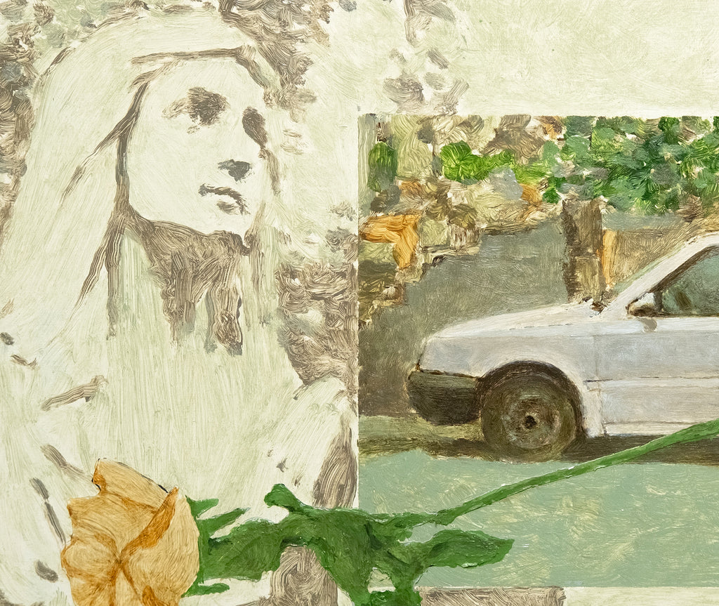 Painting by Pedro Gutierres titled "Santa, rosa e Golf" - 3.