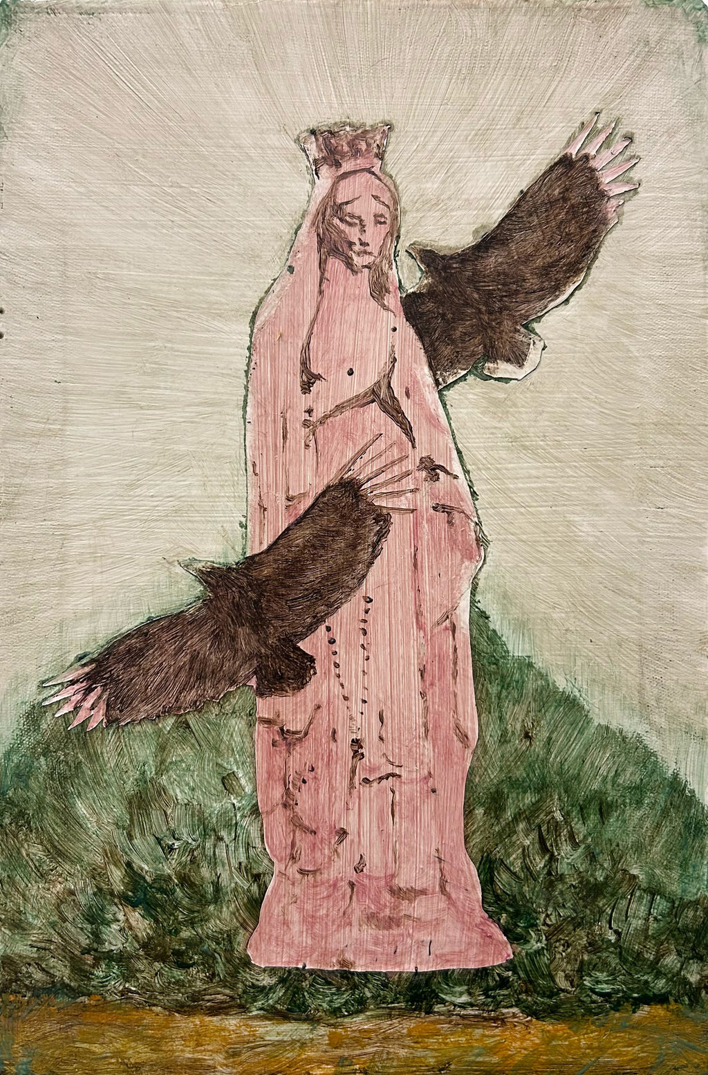 Painting by Pedro Gutierres titled "Santa, urubus no mato" - 2.