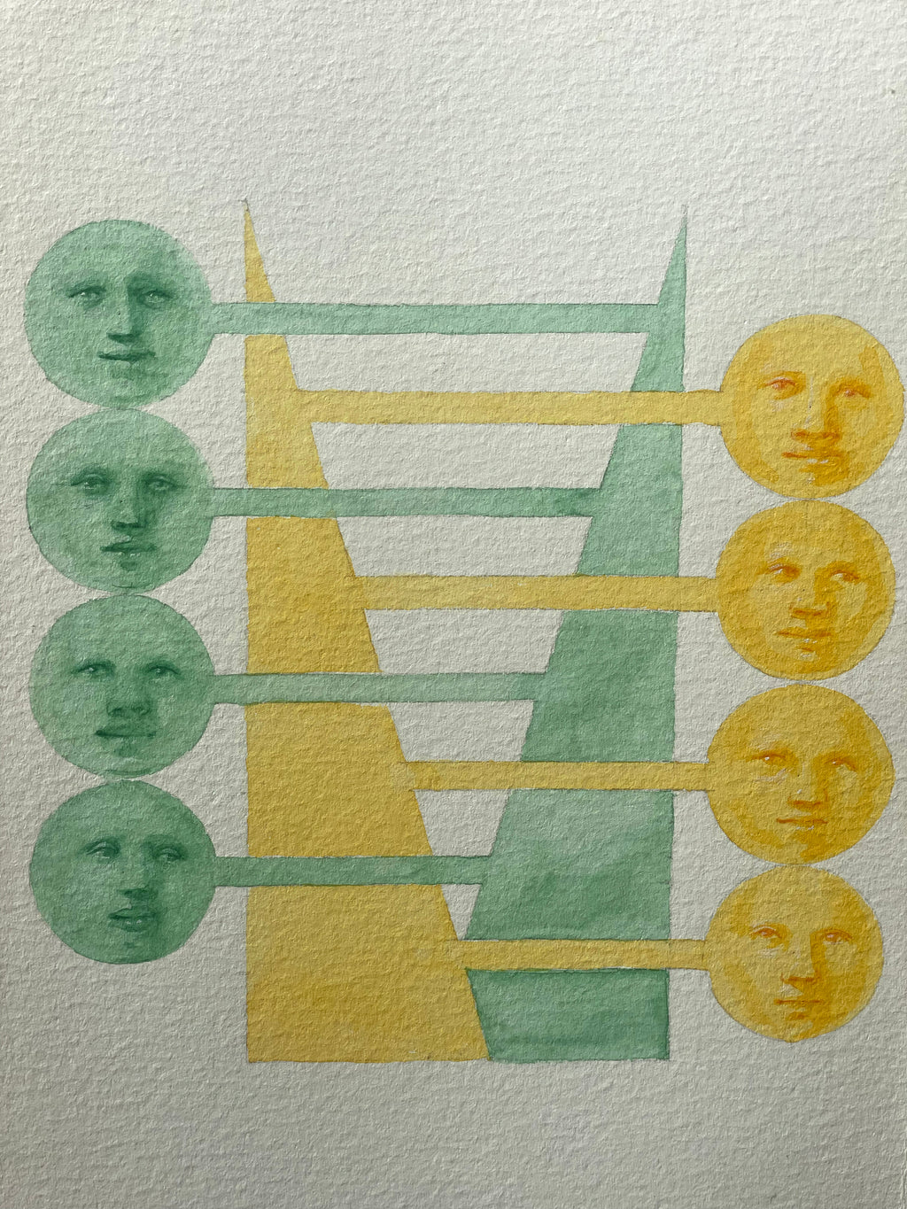 Painting by Piero Passacantando titled "Faces 108" - 5.