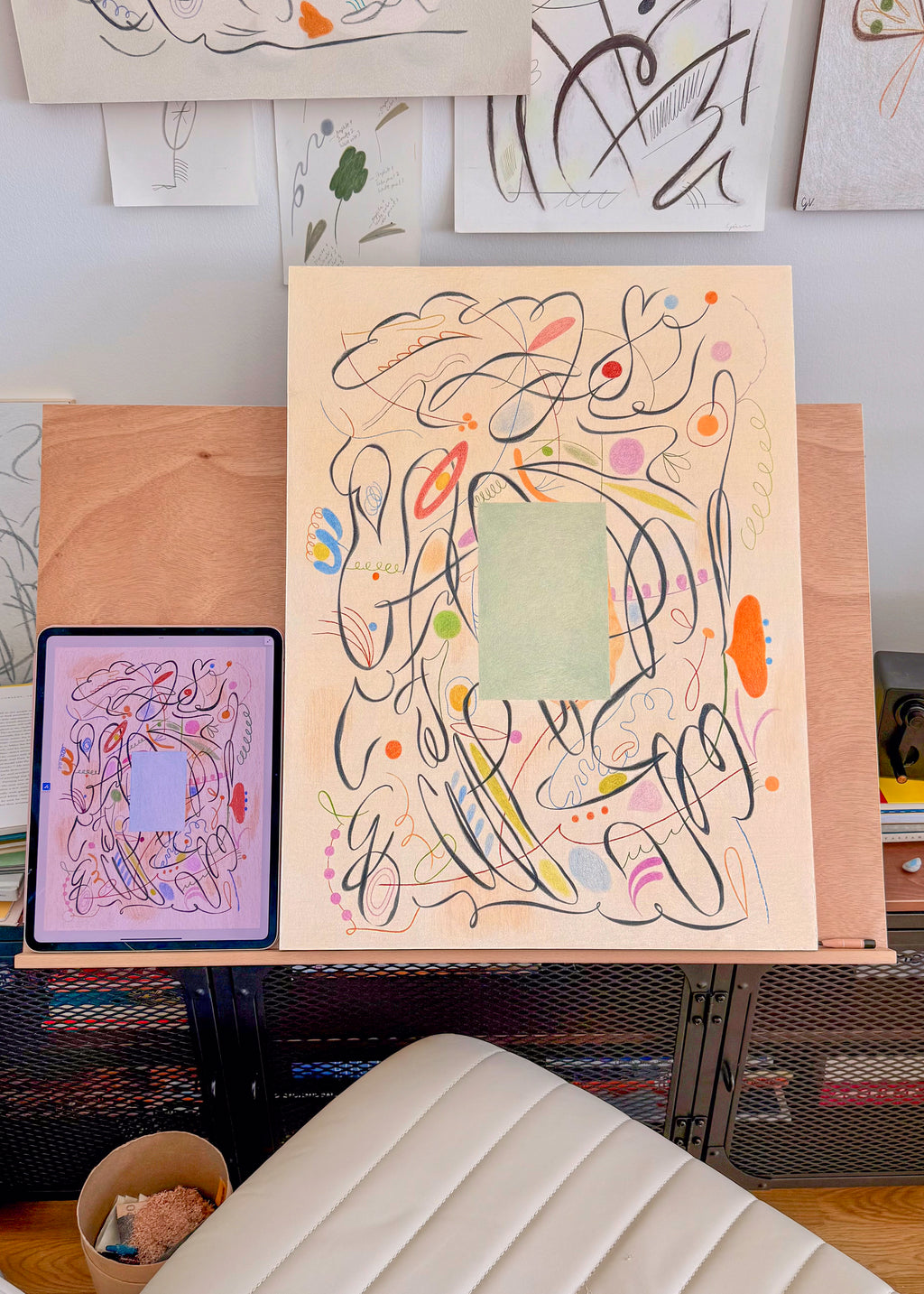 Drawing by Gizem Vural titled "A Cold Morning" - 3.