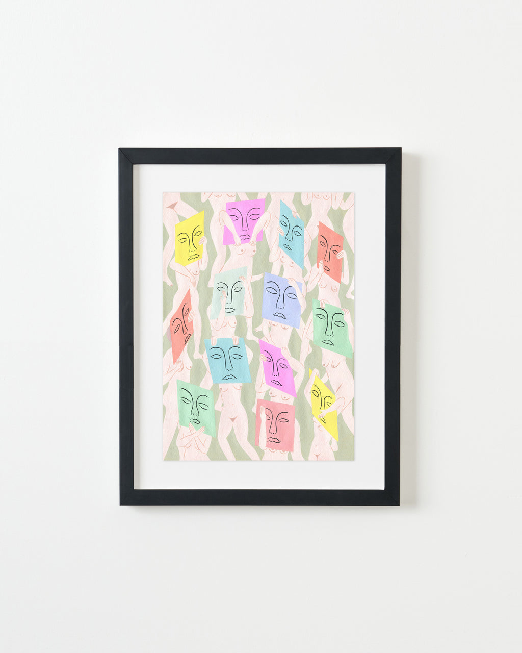 Painting by Rachel Levit Ruiz titled "Caras Pastel" - 3.